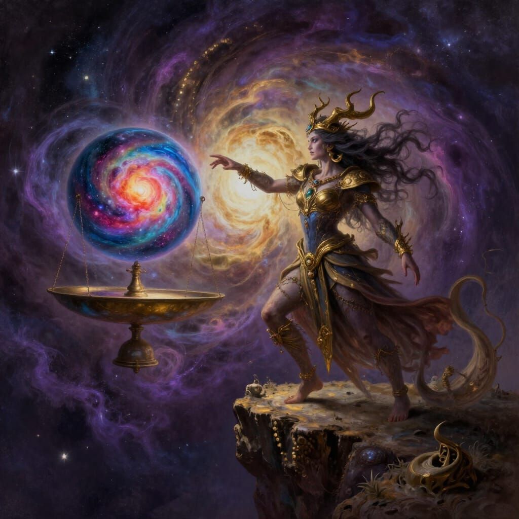 Chaos God Disrupts Cosmic Scale in Digital Matte Painting