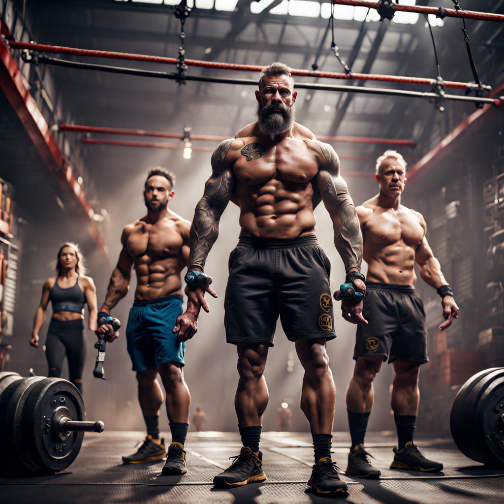 Crossfit Athletes in Detailed Matte Painting