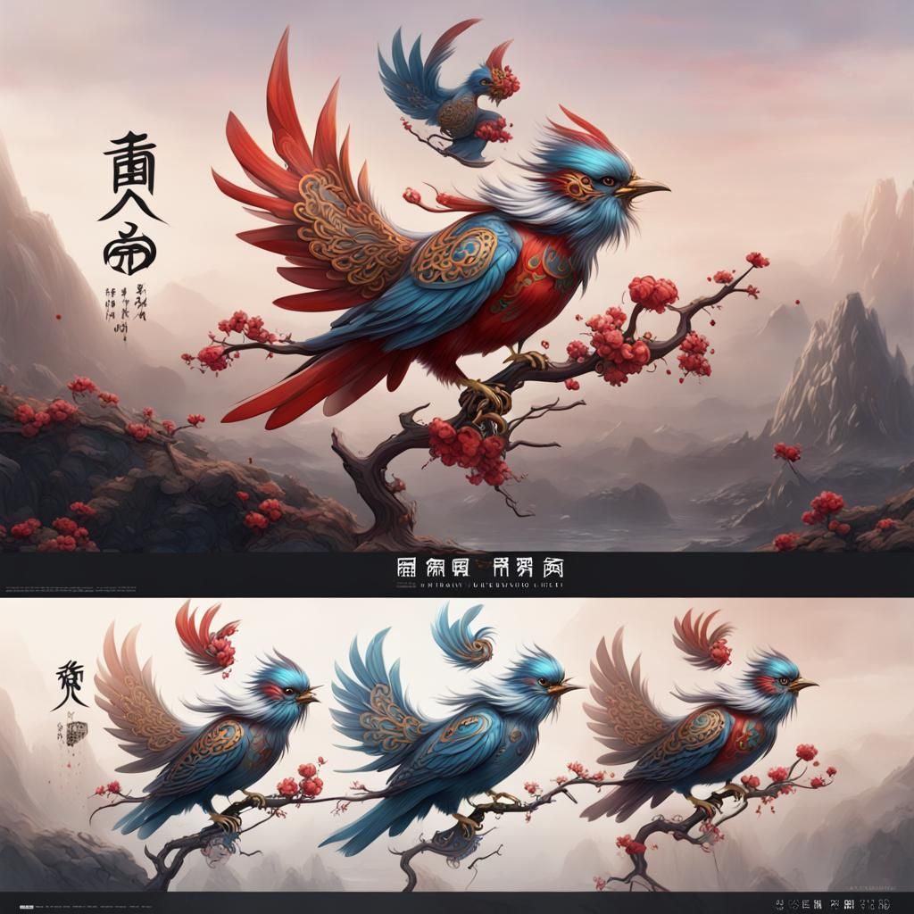 Chinese Xiao Bird Tattoo Fantasy Art