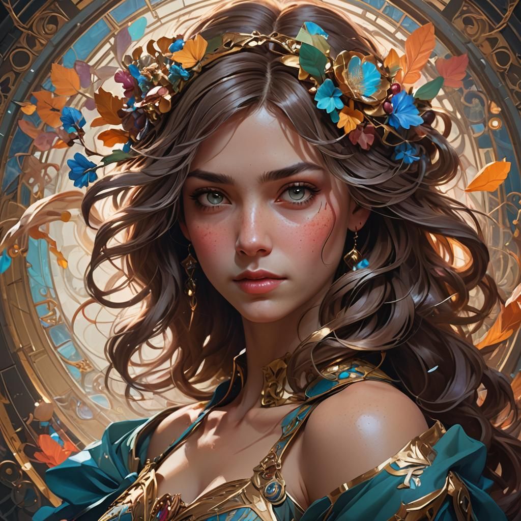 Detailed Portrait in Dynamic Lighting, Trending Artstation S...