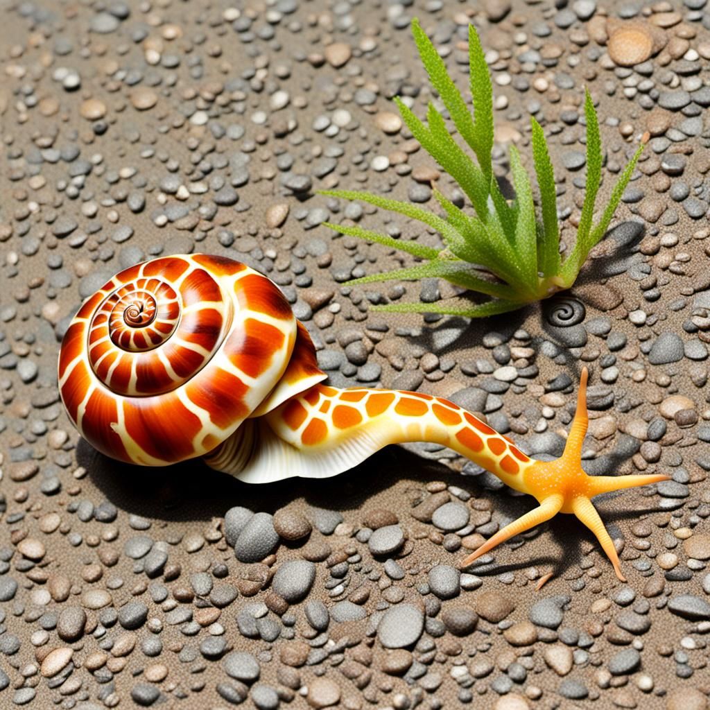 Realistic Giraffe Snail Image