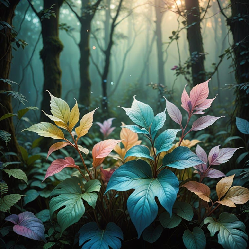 Ethereal Fantasy Botanicals in Whimsical Forest