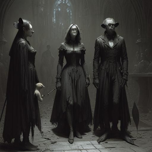 Three Blind Mice in Horror Style