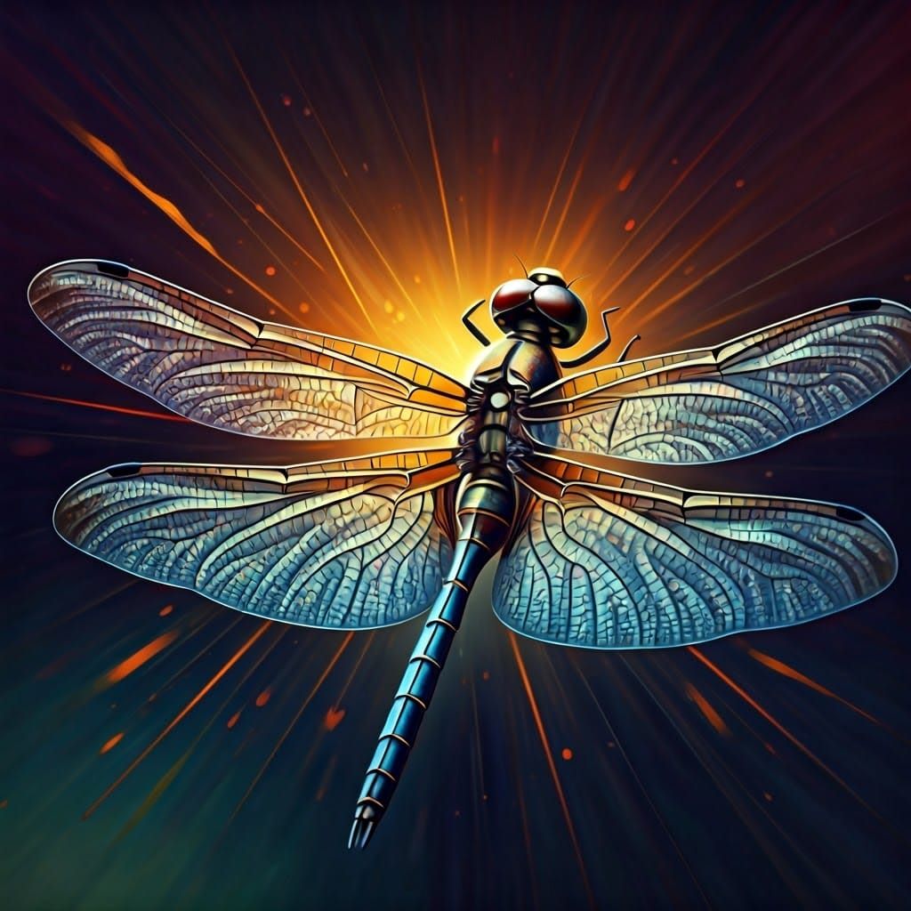 Dazzling Dragonfly with Iridescent Wings