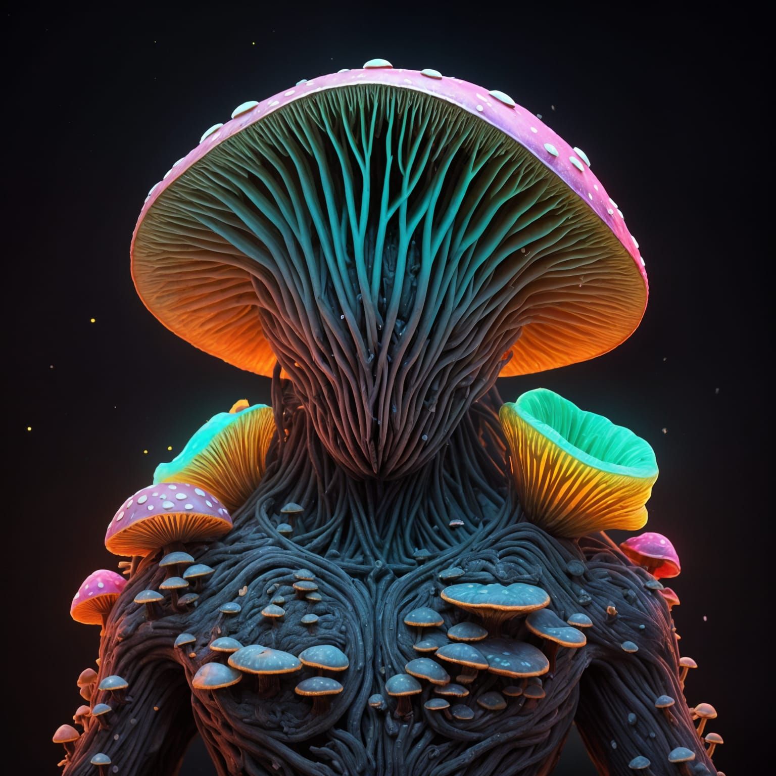 Ancient Glowing Myconoid Mushroom Creature