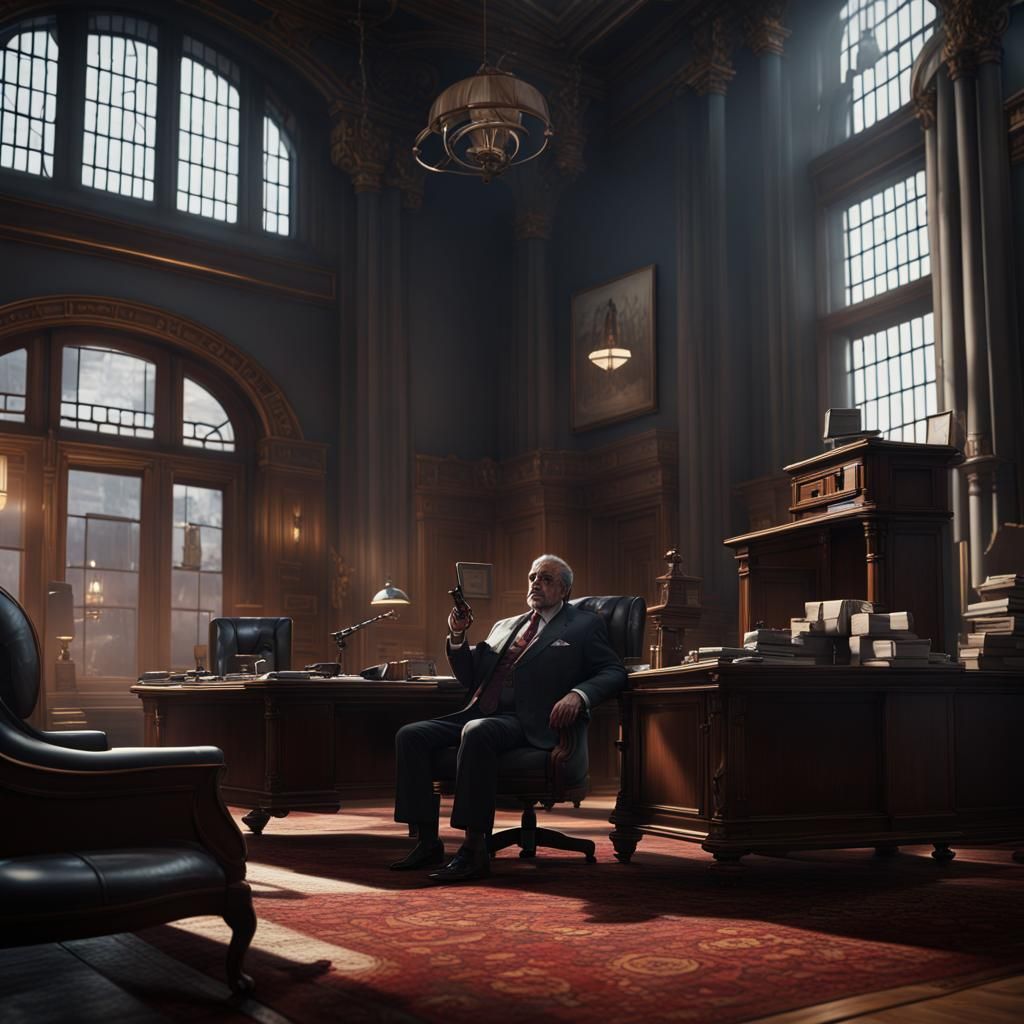 Mafia Boss Meeting in Lavish Office