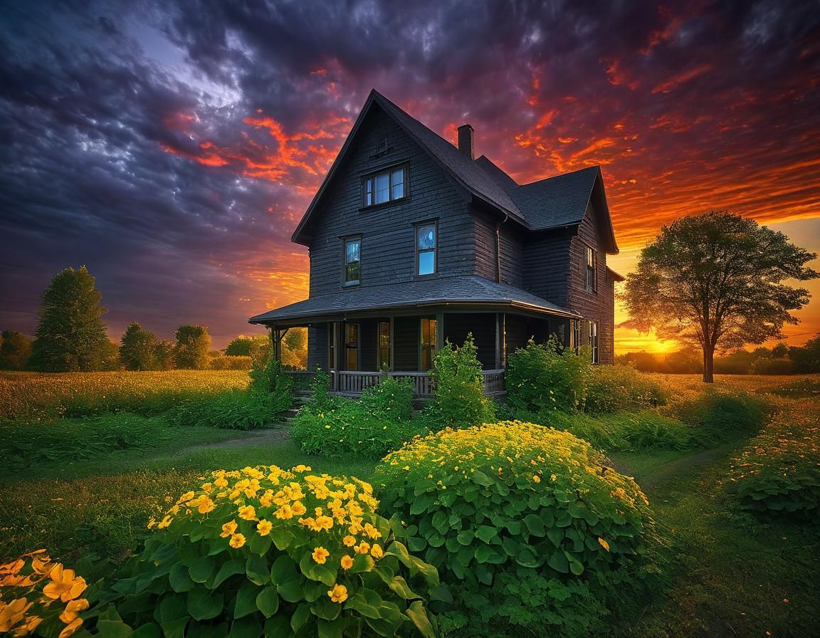 Eerie House in Expressionist Style