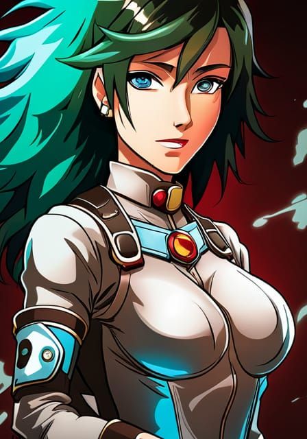 Beautiful Cyberpunk Woman Ready for Action in a Dark Alley