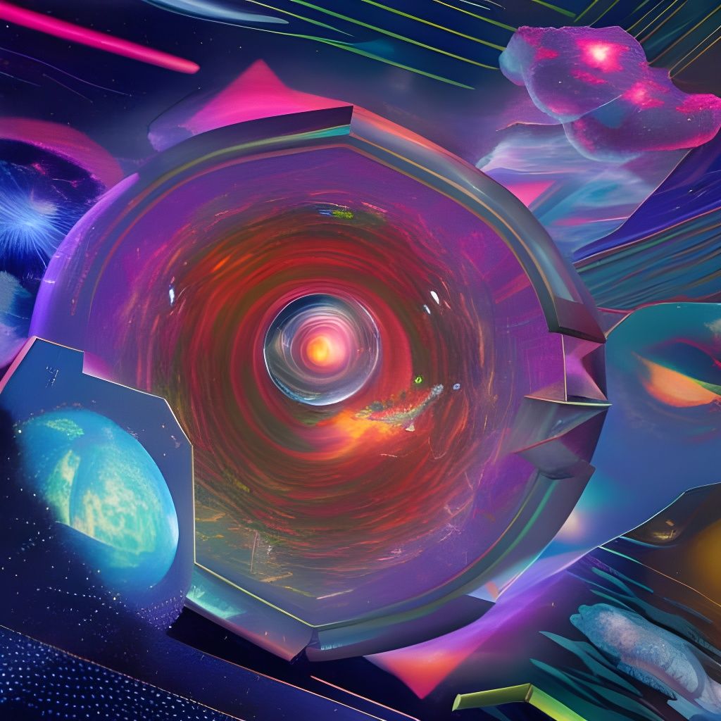 Cosmic Multiverse War: Holographic Astral Illustration