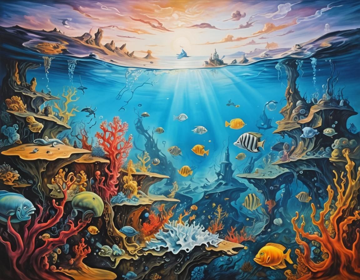 Surreal Underwater Sealife in Dali Style
