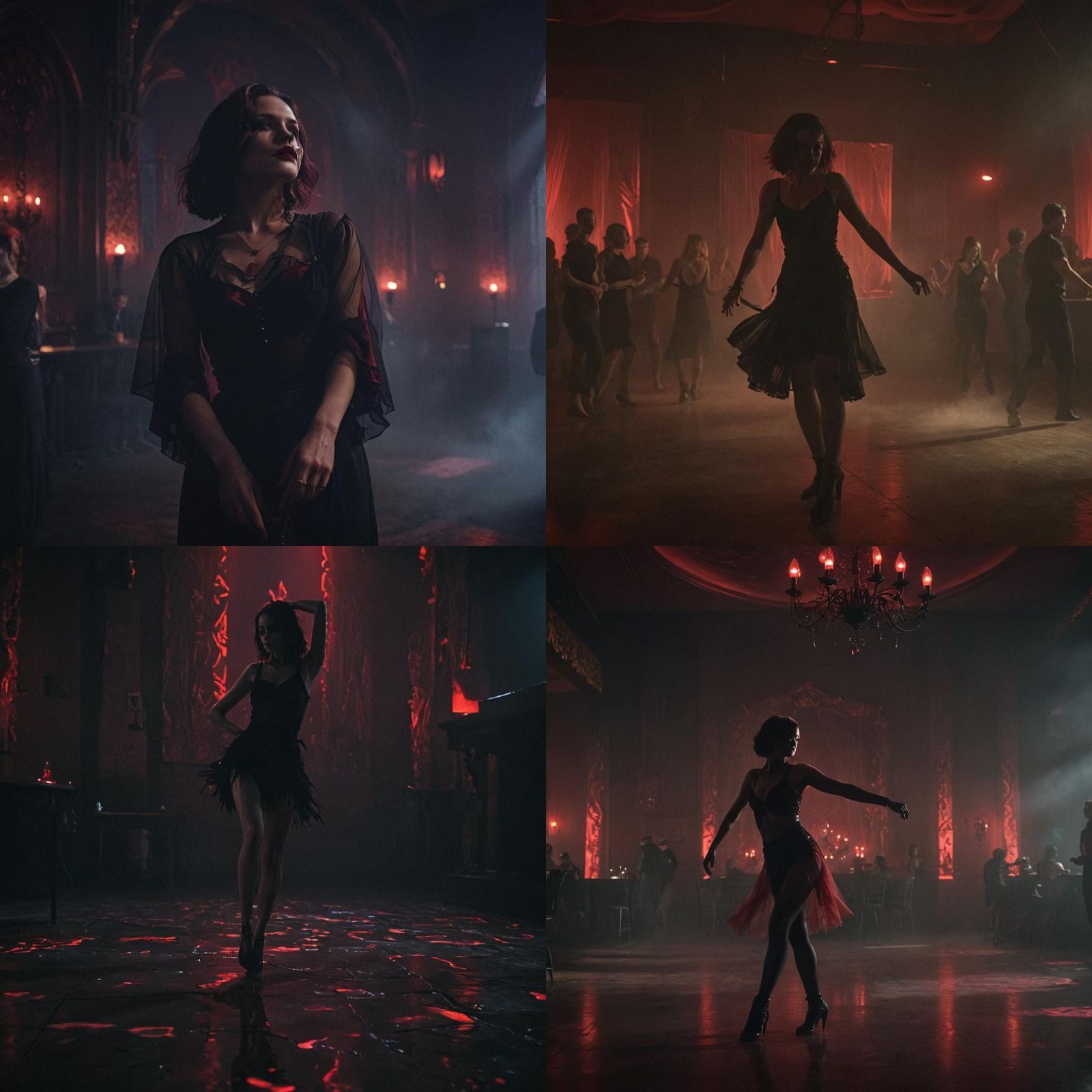 Gothic Nightclub Scene in Cinematic Film Style