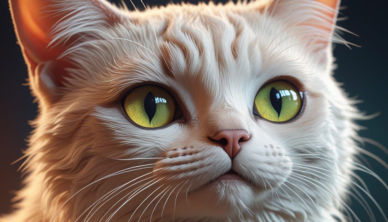 Expressive Cat Concept Art with Whimsical Digital Style