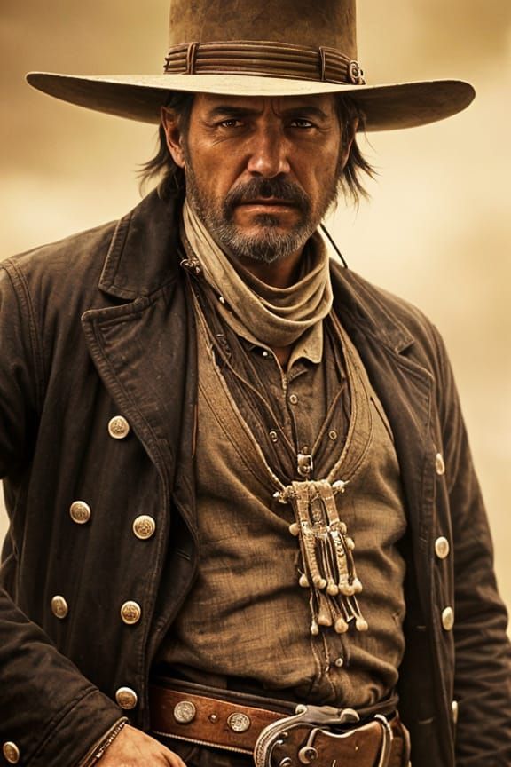 Old West Sheriff: Antique Sepia-Tone Portrait