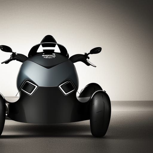 Futuristic Three-Wheeled Motorcycle: Professional Photograph...