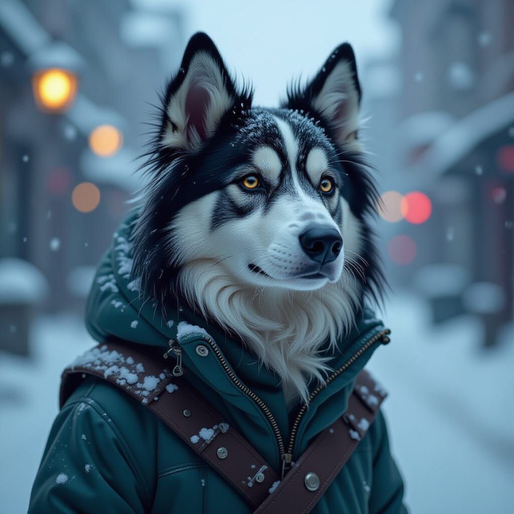 Hyperrealistic Dog with Shell-Like Fur