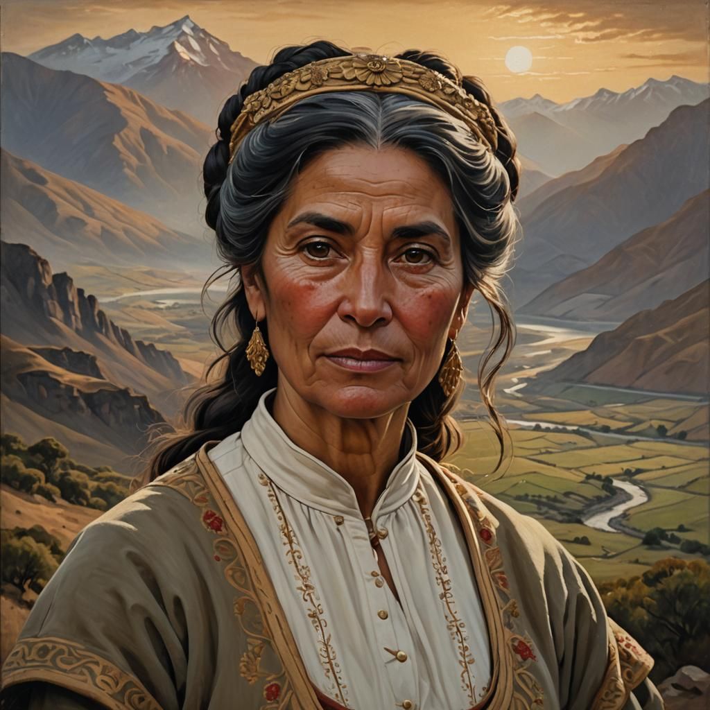 Chilean Woman Portrait in Renaissance Style
