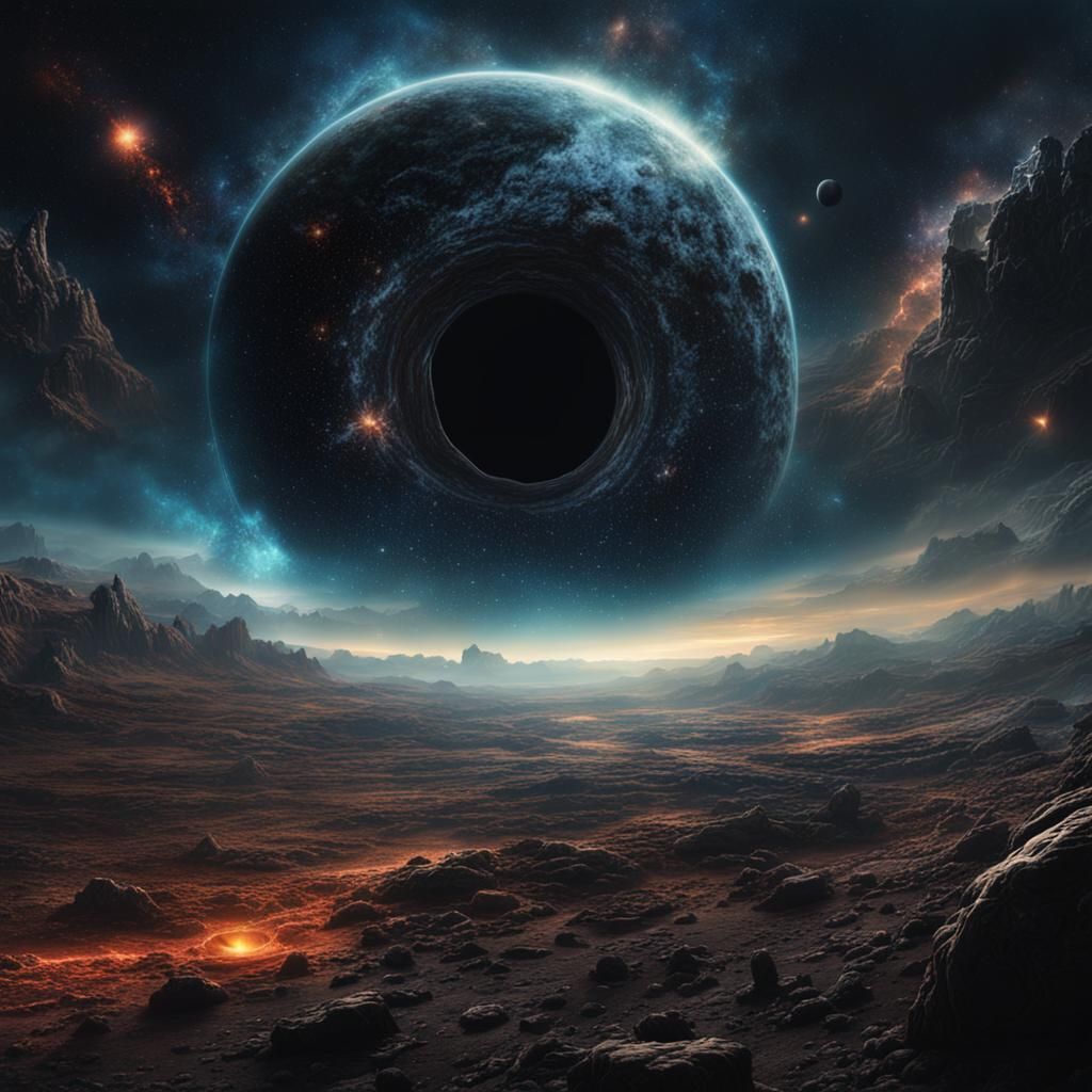 Dramatic Black Hole Digital Matte Painting