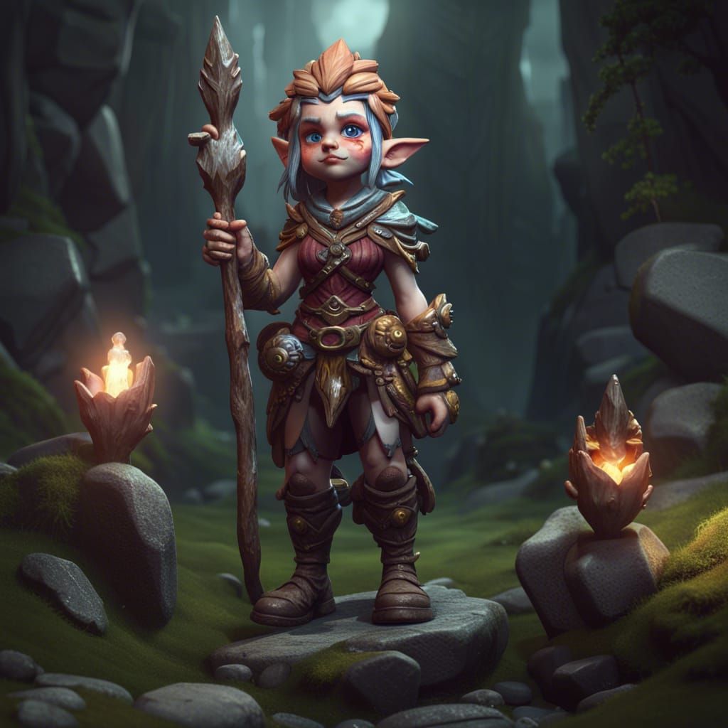 Gnome Druid: A Sinister 3D Render