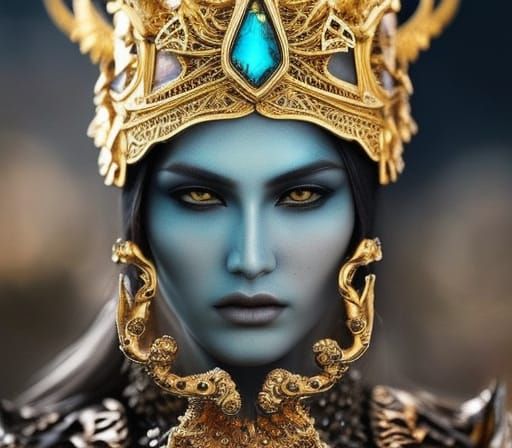 Golden Dragon Armored Skeleton King in Apocalyptic Setting