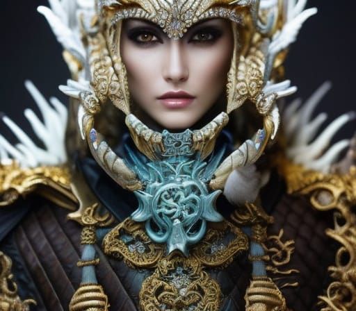 Golden Dragon Armor Skeleton King in Apocalyptic Setting