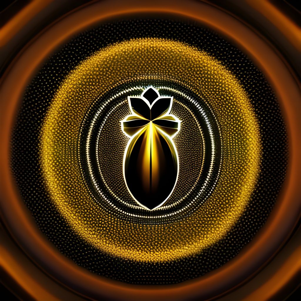 Macro Bee on Flower: Digital Mosaic Illustration