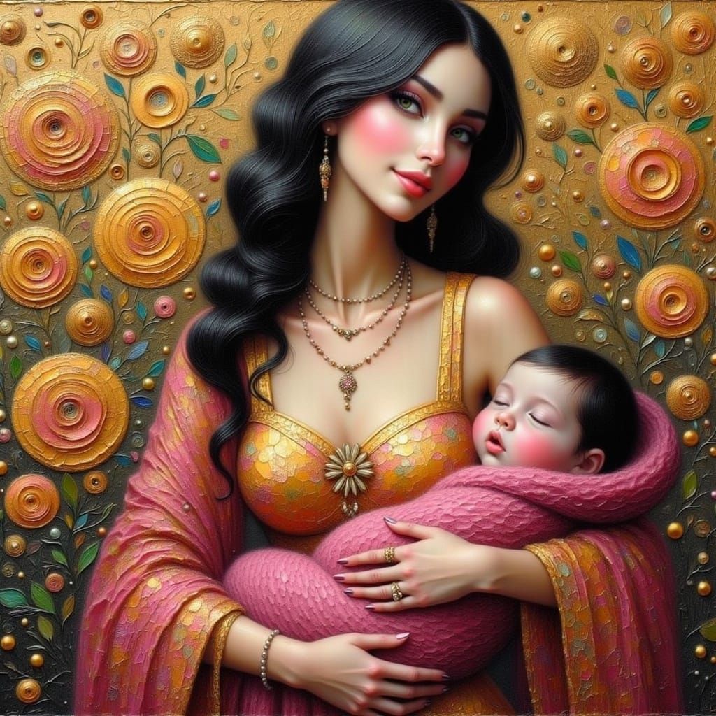 Motherly Love in Opulent Whimsy