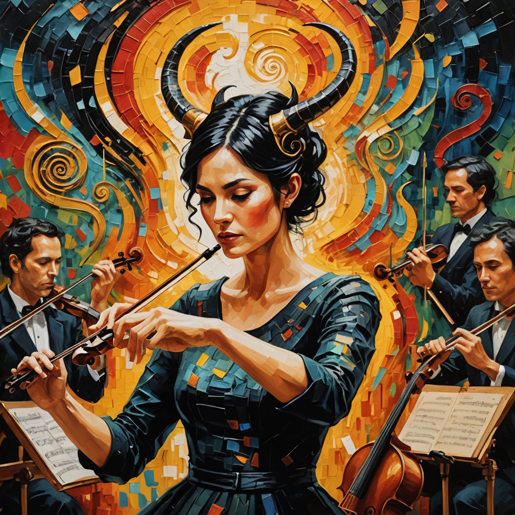 Impasto Painting of a Musical Forest Entity