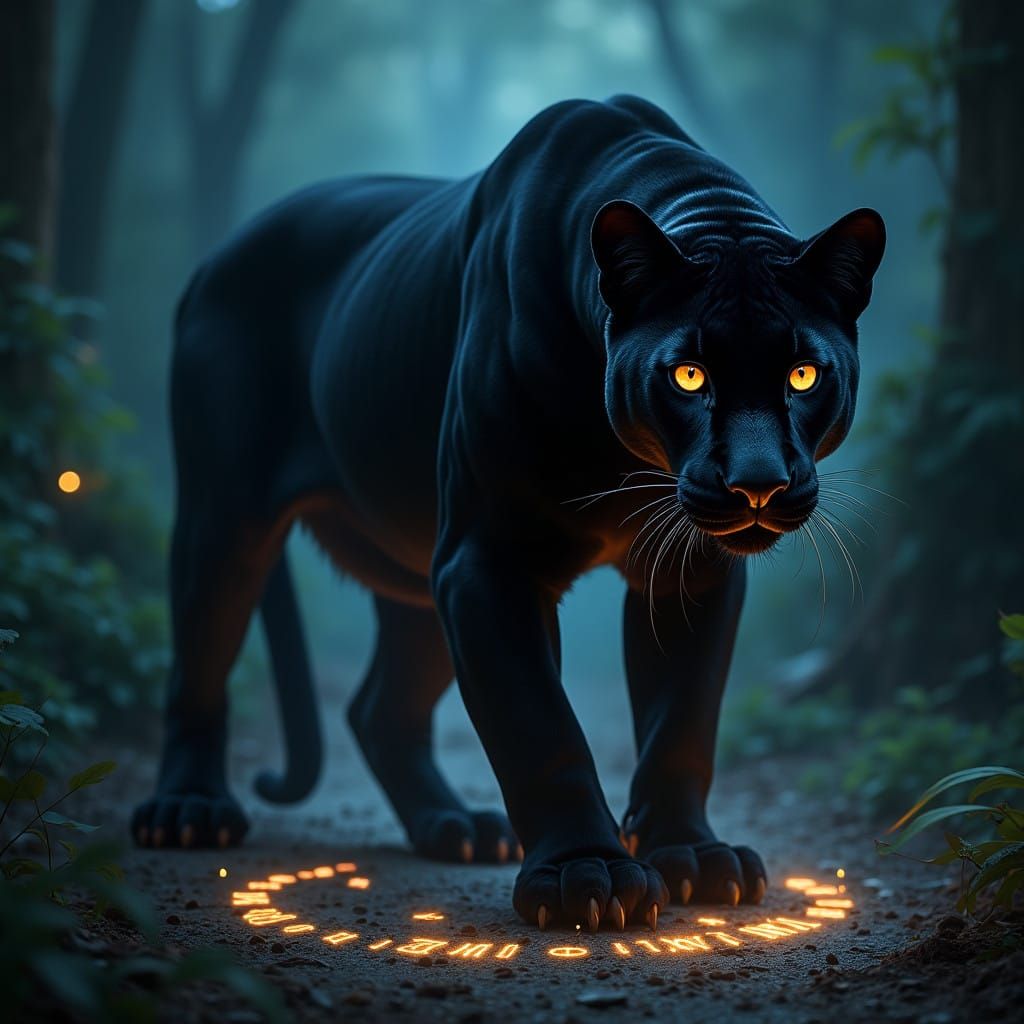 Dominant Black Puma Radiates Mystical Energy in a Haunting J...