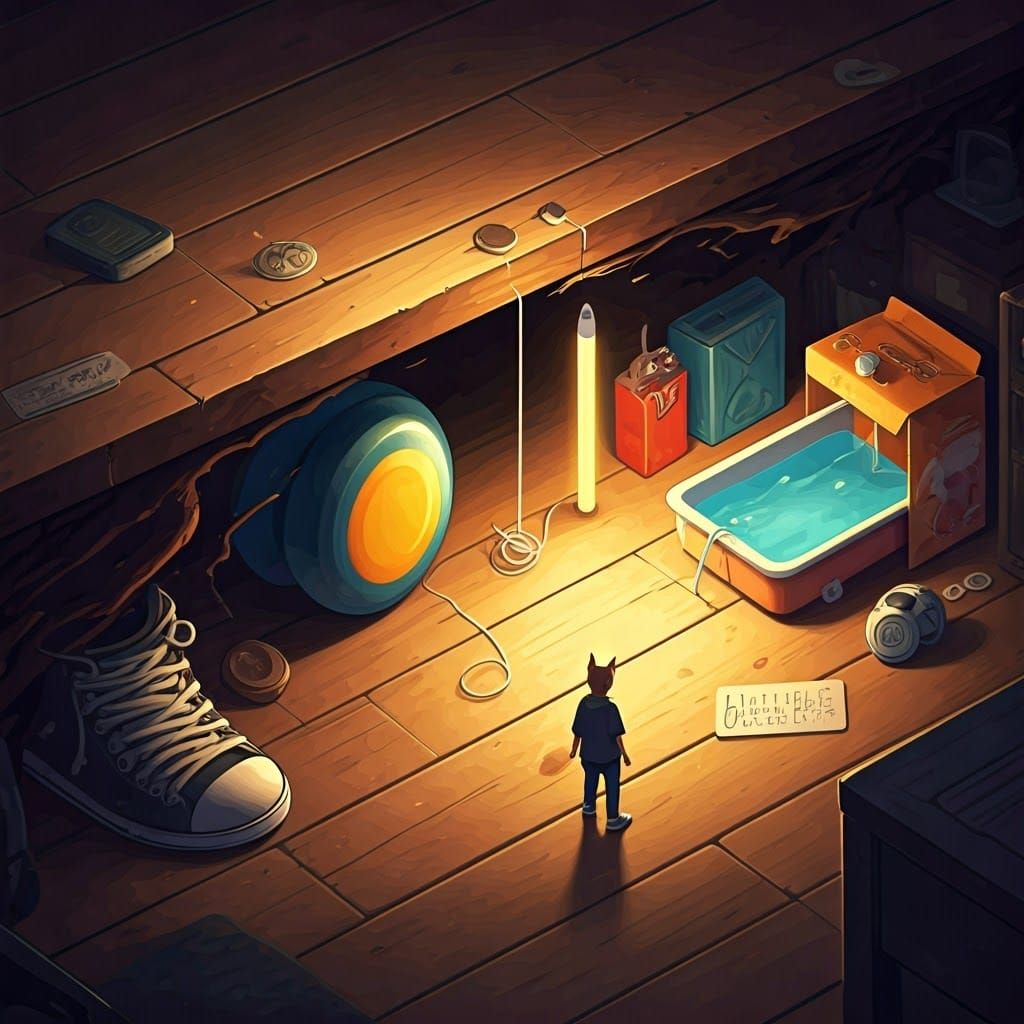 Miniature Humanoids Living Underneath Floorboards as Manga