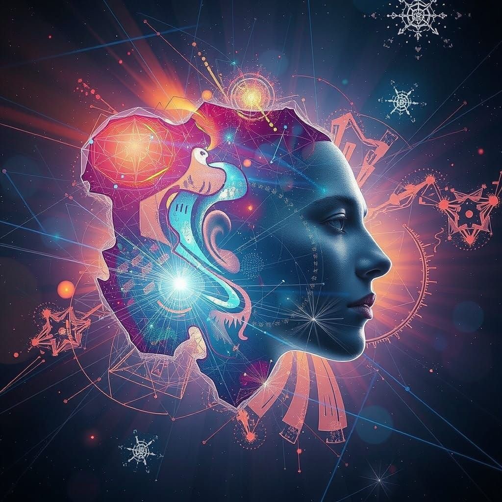 Geometric Tesseract in Hyperrealistic Art