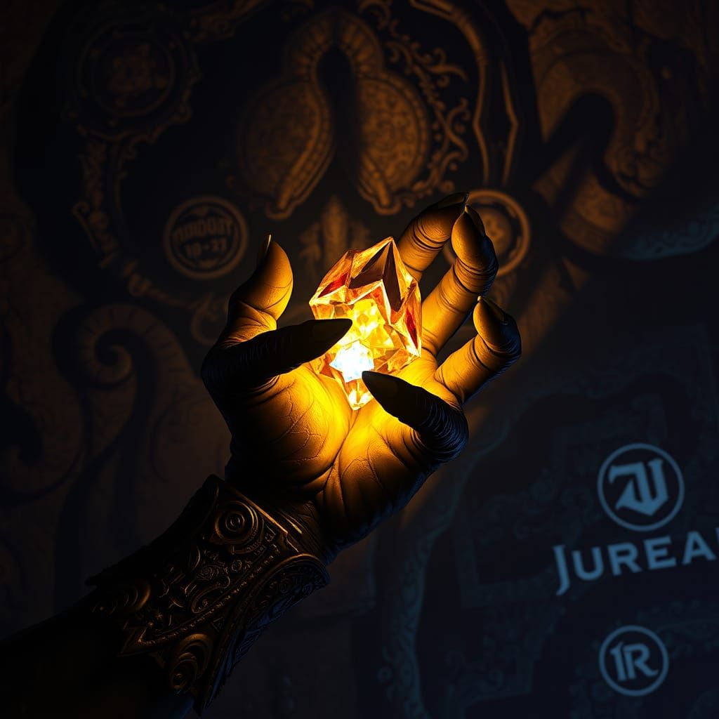 Mystical Dark Fantasy Gemstone in Unreal Engine Style