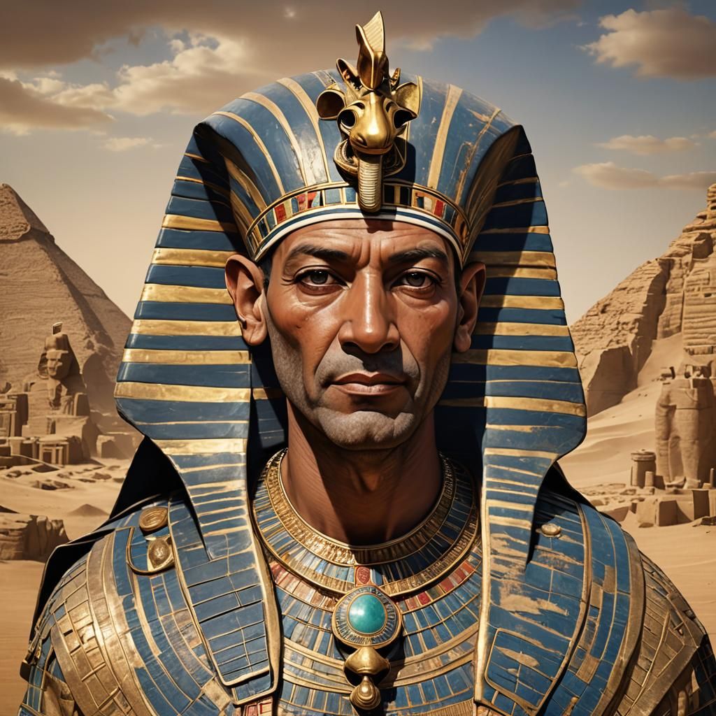 Hyper-Realistic Portrait of an Egyptian Pharaoh