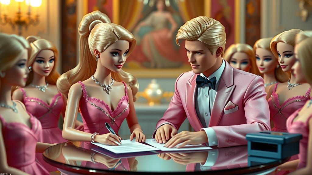 Barbie and Ken Divorce in 3D Game Cinematic Style