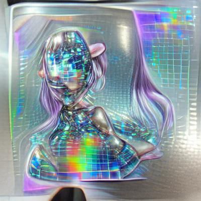 Holographic Girl in Futuristic Style