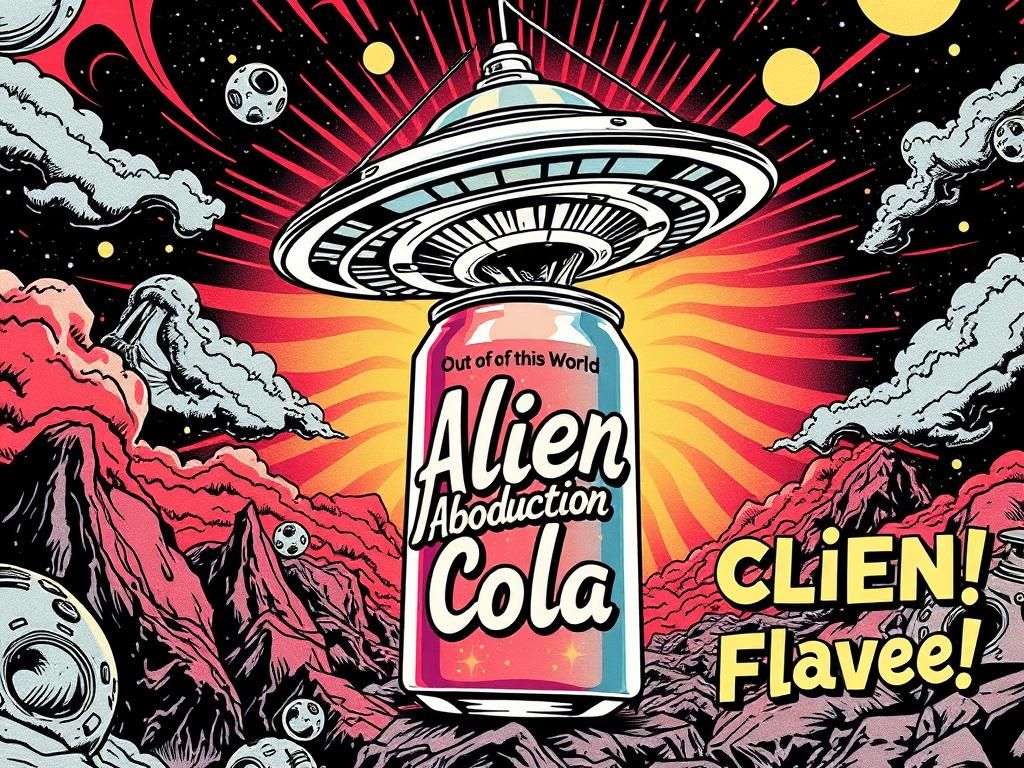 Alien Abduction Cola: Psychedelic Pop-Art Soda