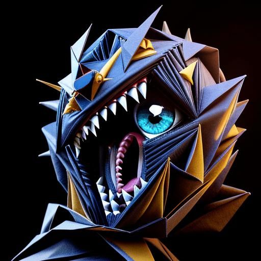 Creepy Origami Monster with Huge Teeth