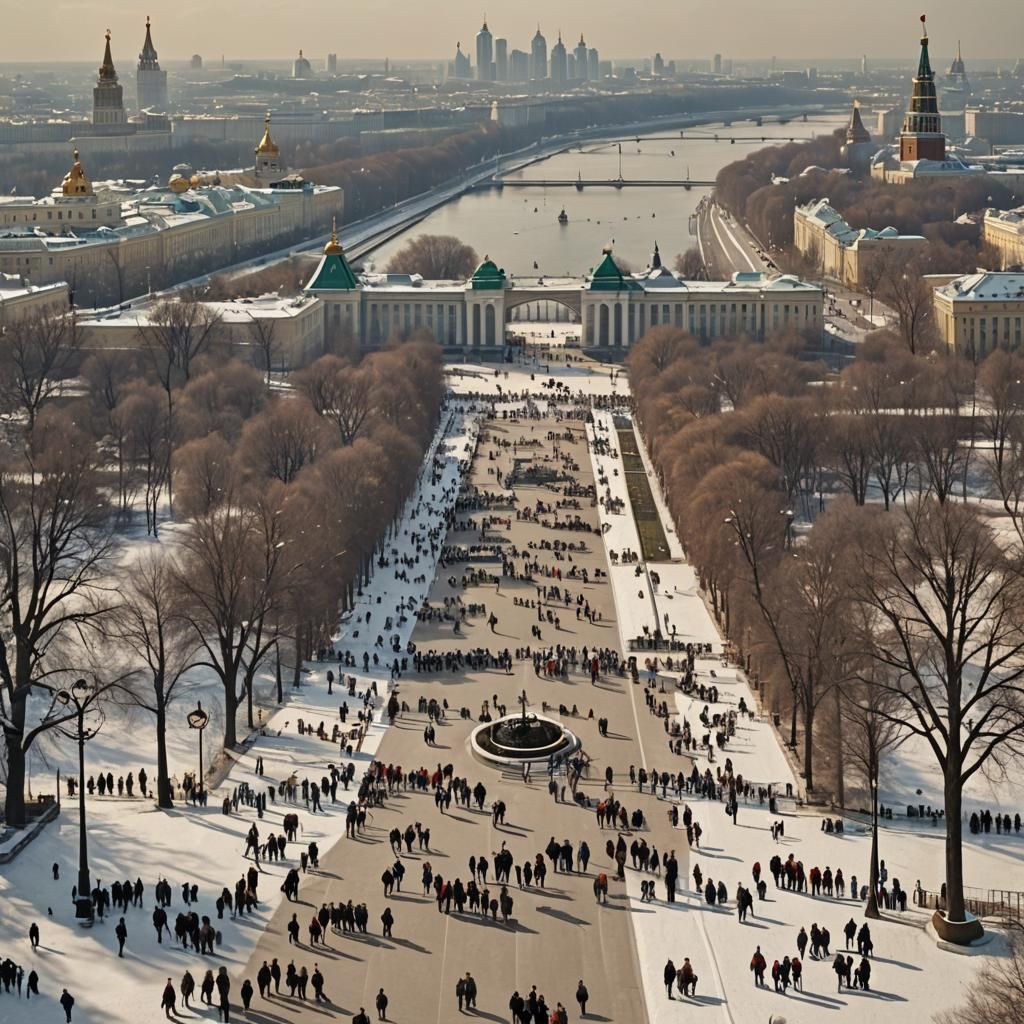 Gorky Park in Moscow: An AI Interpretation