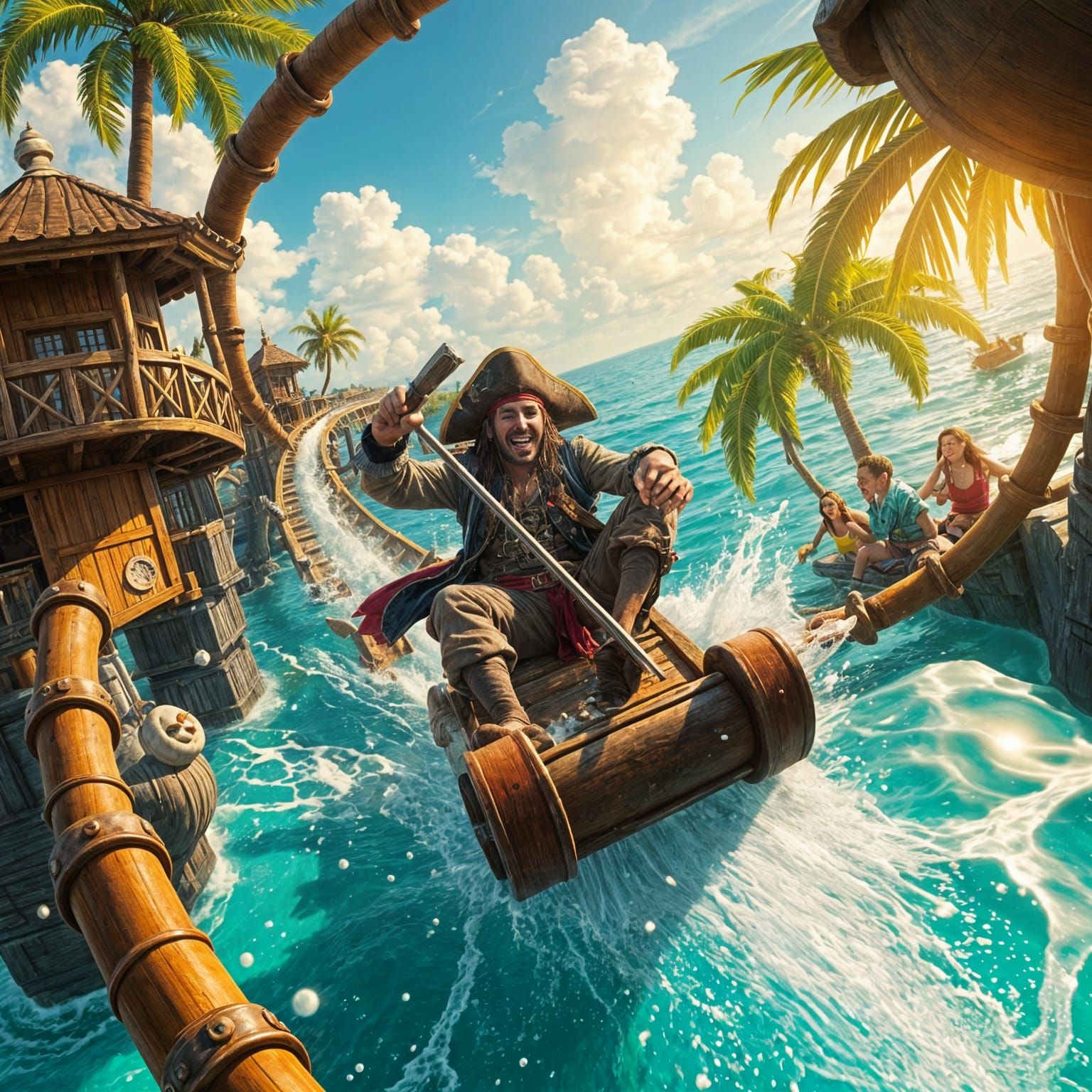 Pirate Theme Park: Exciting Water Ride Adventure
