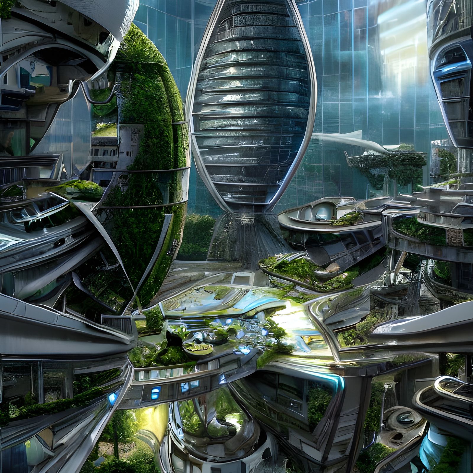 Detailed Futuristic Arcology: Cell-Shaded Rendering