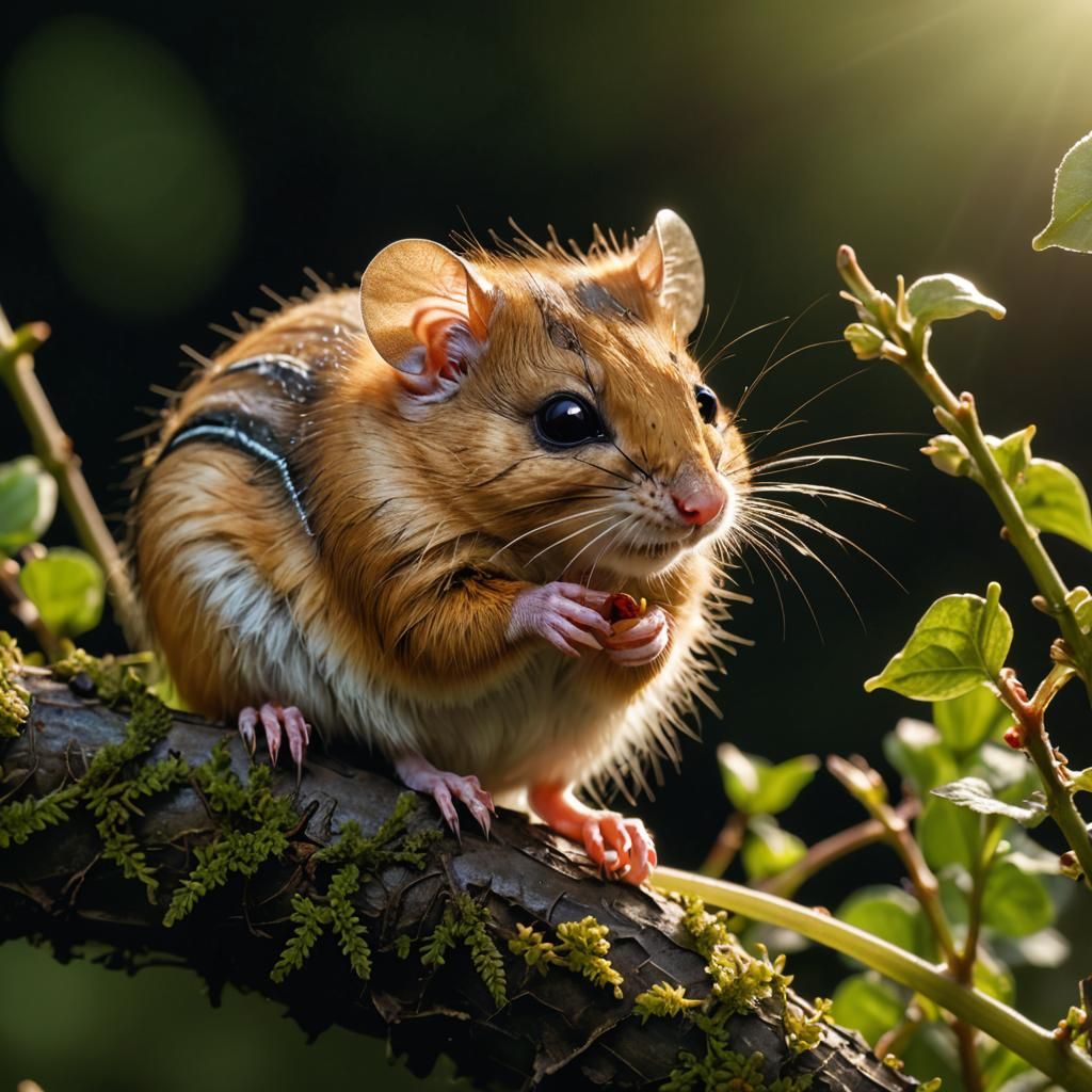 Charming Dormouse Portrait in Natural Light