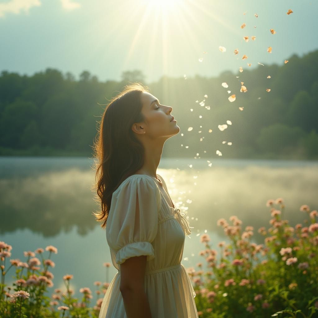 Serene Lake: A Moment of Mental Healing and Rebirth