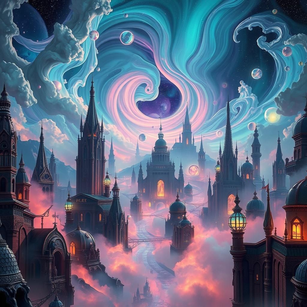 Surreal Magic World of Dreamlike Cyberpunk Fantasy