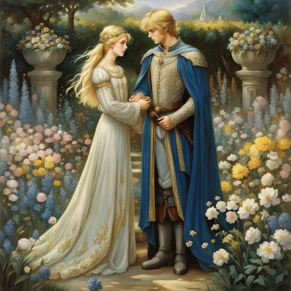 Medieval Fantasy: Prince and Princess in Anime Style