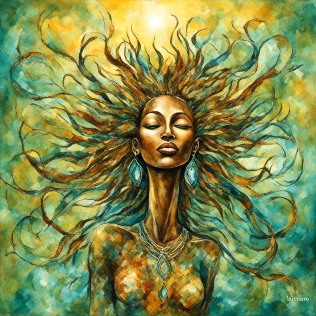 Radiant Starseed Portrait by Rutkowski, Artgerm, Mucha