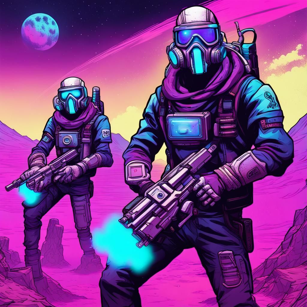 Pandora Moon Bandits in Synthwave Neon Retro Style