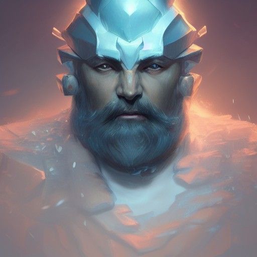 Armored Ice Dwarf War-King Portrait