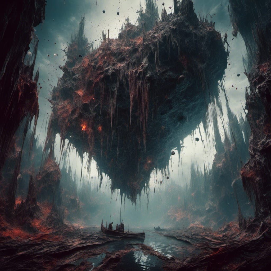 Macabre Figure Floating in Deep Space Art