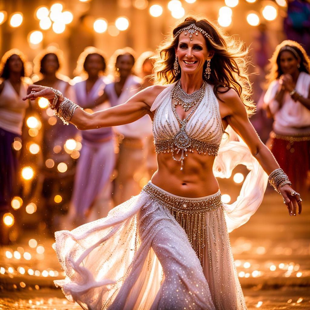 Glittering Belly Dancer Portrait in Natural Light