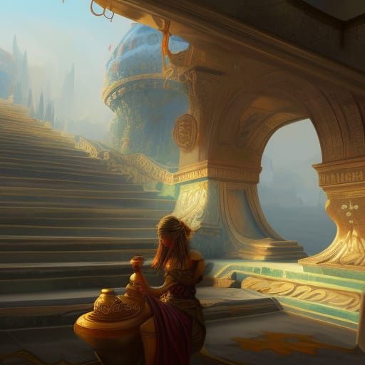 Greek Girl Matte Painting in Unreal Engine 5