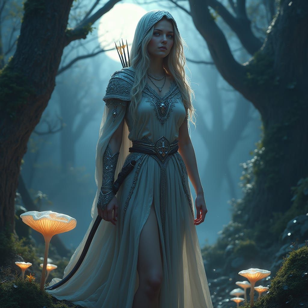 Artemis Goddess of the Moonlit Forest